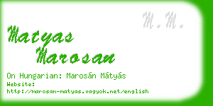 matyas marosan business card