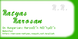 matyas marosan business card